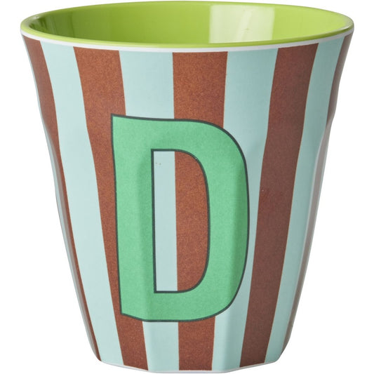rice Melamin Buchstabenbecher - Mehrfarbig - D - Stripes