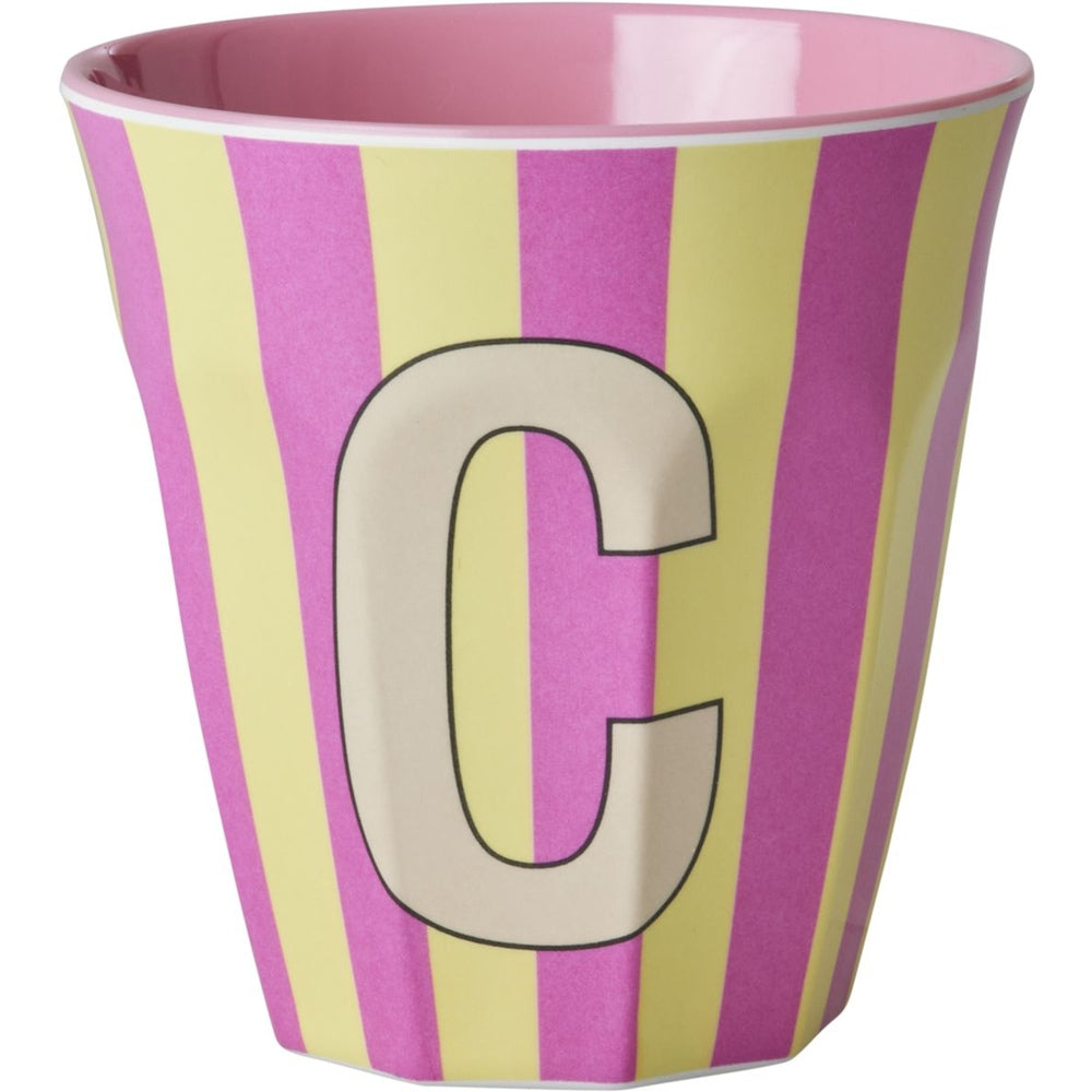 rice Melamin Buchstabenbecher - Mehrfarbig - C - Stripes
