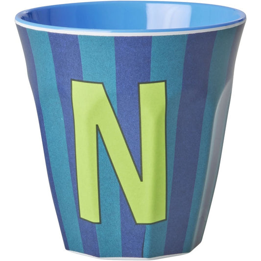 rice Melamin Buchstabenbecher - Mehrfarbig - N- Stripes