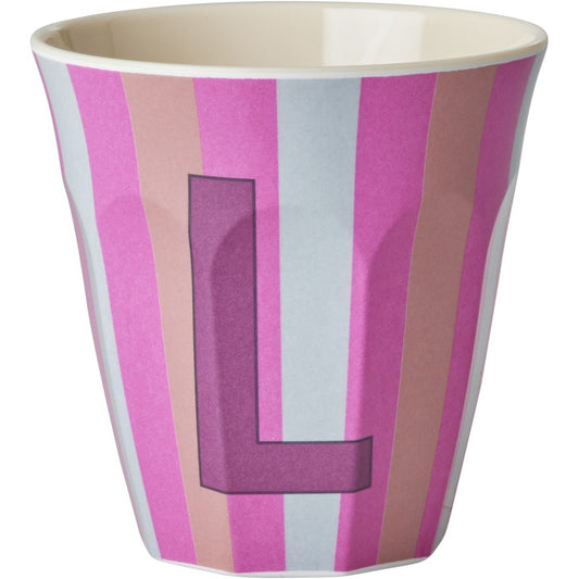 rice Melamin Buchstabenbecher - Mehrfarbig - L- Stripes