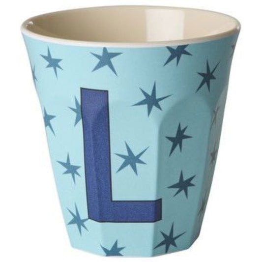 rice Melamin Buchstabenbecher - Hellblau - L - Stars