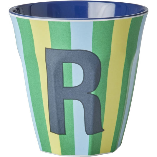 rice Melamin Buchstabenbecher - Mehrfarbig - R - Stripes