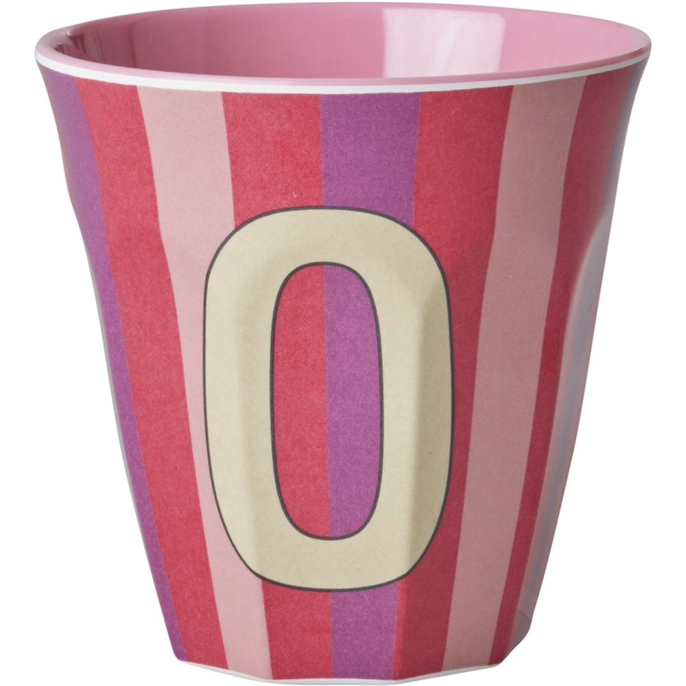 rice Melamin Buchstabenbecher - Mehrfarbig - O - Stripes