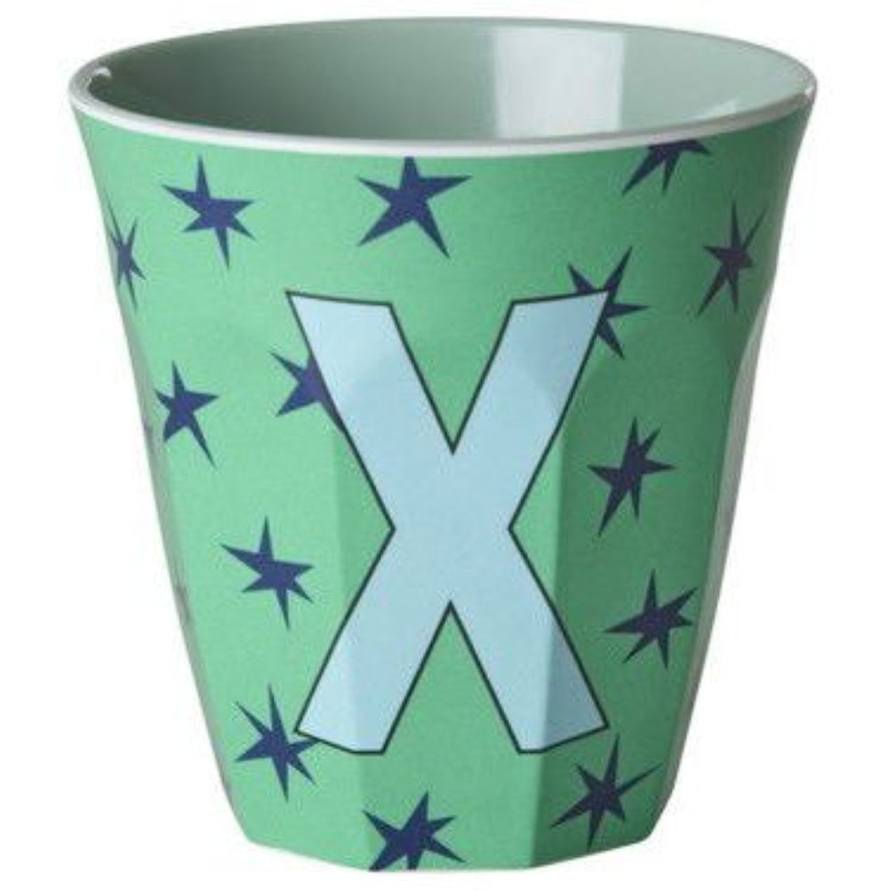 rice Melamin Buchstabenbecher - Grün - X - Stars