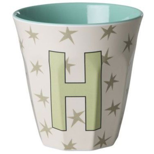 rice Melamin Buchstabenbecher - Crème - H - Stars