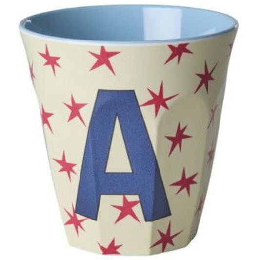 rice Melamin Buchstabenbecher - Crème - A - Stars