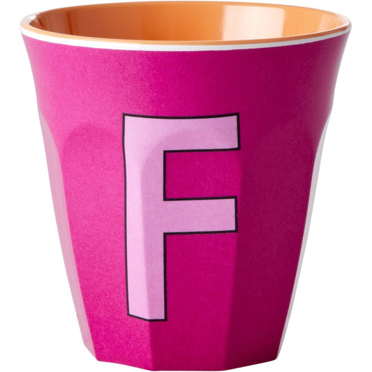 rice Melamin Buchstabenbecher - Dunkles Pink - F