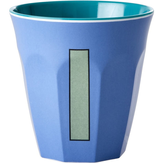 rice Melamin Buchstabenbecher - Graublau - I