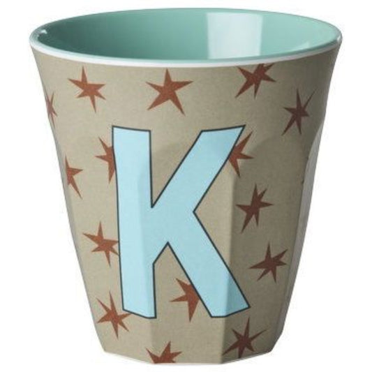 rice Melamin Buchstabenbecher - Hellbraun - K - Stars