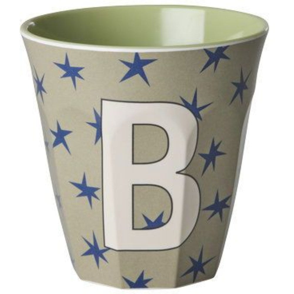 rice Melamin Buchstabenbecher - Dunkles Sand - B - Stars