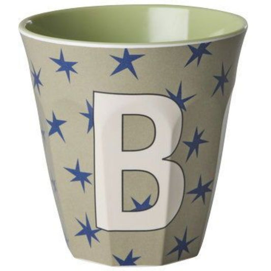 rice Melamin Buchstabenbecher - Dunkles Sand - B - Stars
