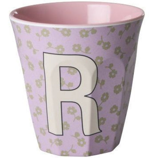 rice Melamin Buchstabenbecher - Helllila - R - Flowers