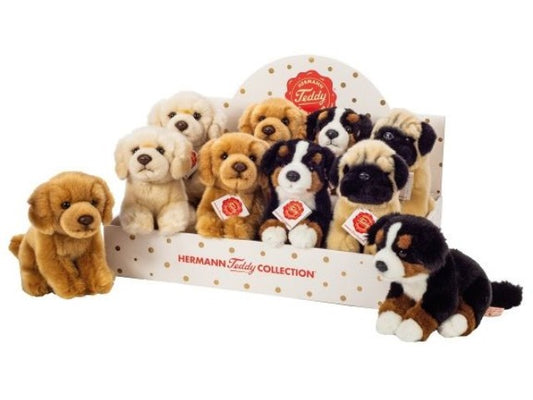 Hunde sitzend 4-fach sort. 15 cm