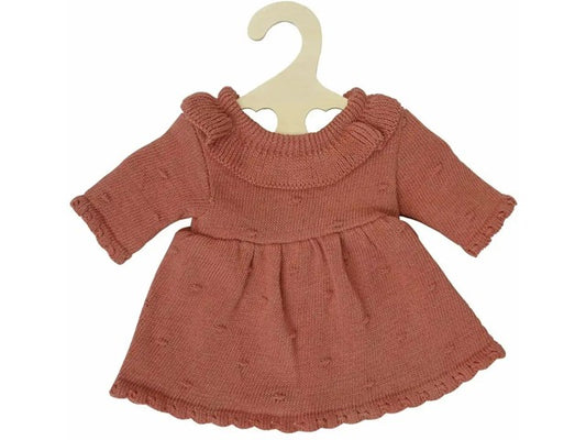 Puppen-Stickkleid pfirsich 28-35cm