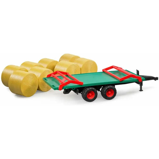 bruder Anhänger Ballentransport mit Rundballen rot/grün 1:16