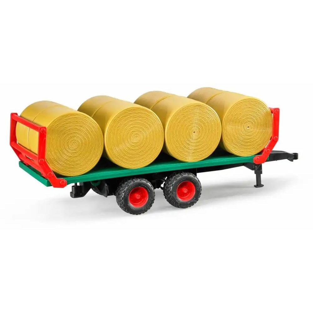 bruder Anhänger Ballentransport mit Rundballen rot/grün 1:16