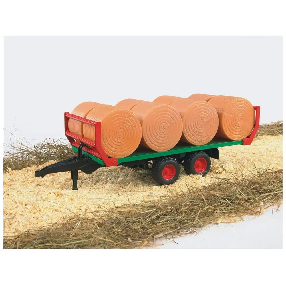 bruder Anhänger Ballentransport mit Rundballen rot/grün 1:16