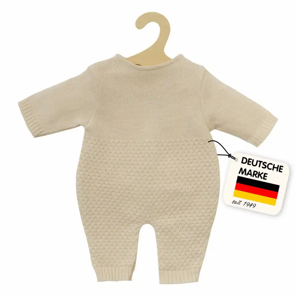 Puppen-Strickstrampler ecru 35-45cm