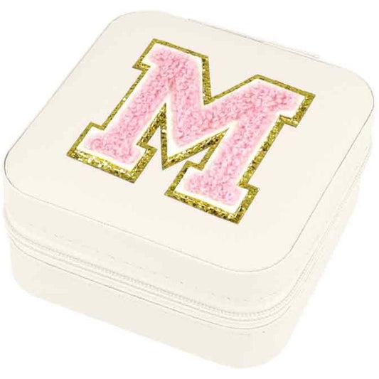 Schmuckbox Buchstabe M beige