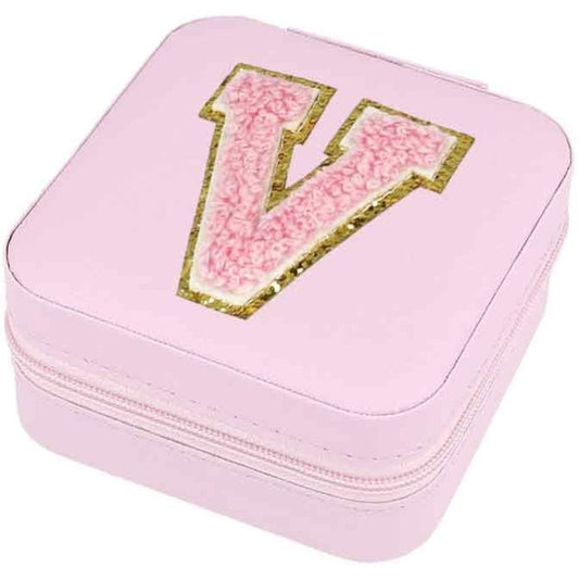 Schmuckbox Buchstabe V rosa