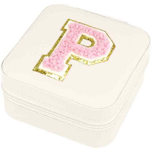 Schmuckbox Buchstabe P beige
