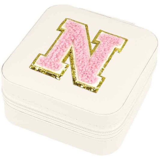 Schmuckbox Buchstabe N beige