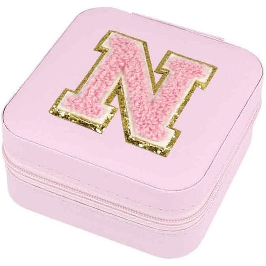 Schmuckbox Buchstabe N rosa