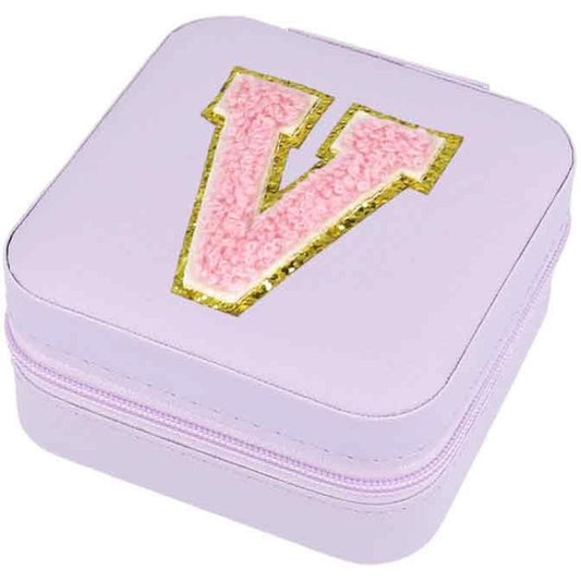 Schmuckbox Buchstabe V lila