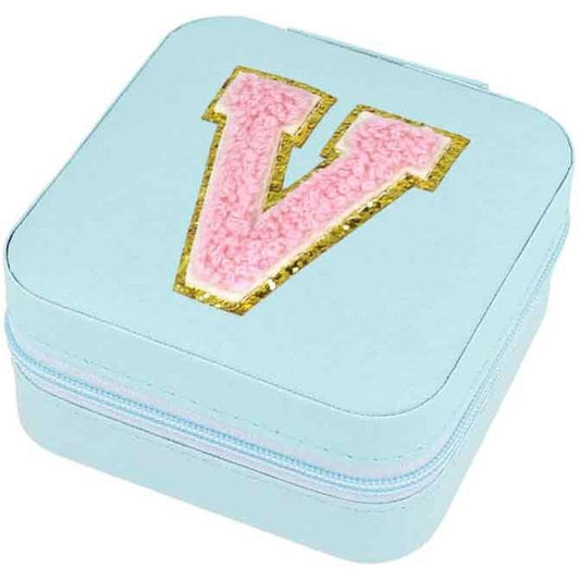 Schmuckbox Buchstabe V türkis