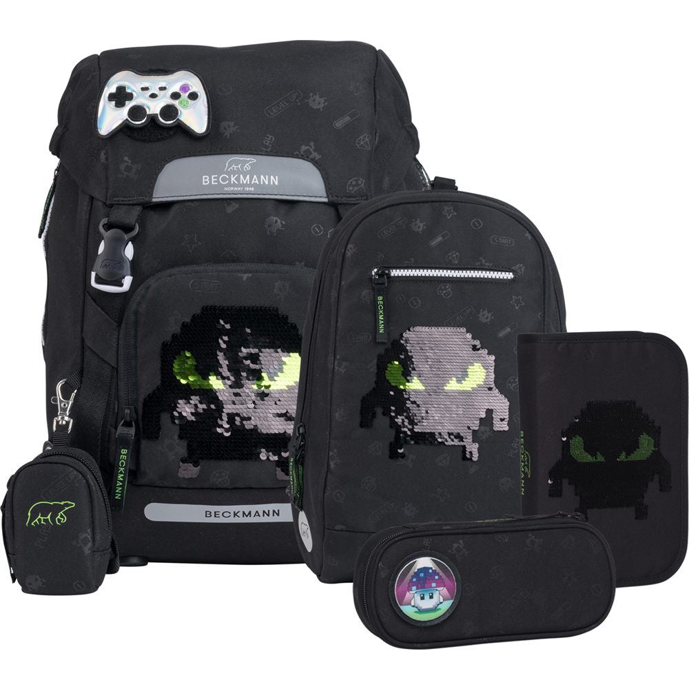 Beckmann Classic 22L Schulrucksack-Set 6tlg Pixel