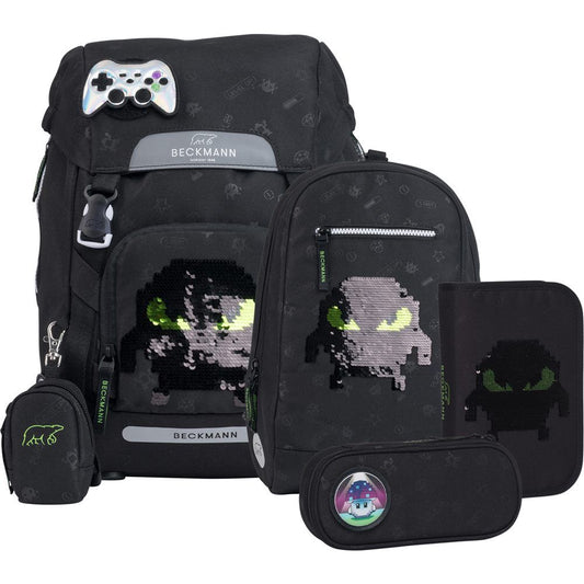 Beckmann Classic 22L Schulrucksack-Set 6tlg Pixel