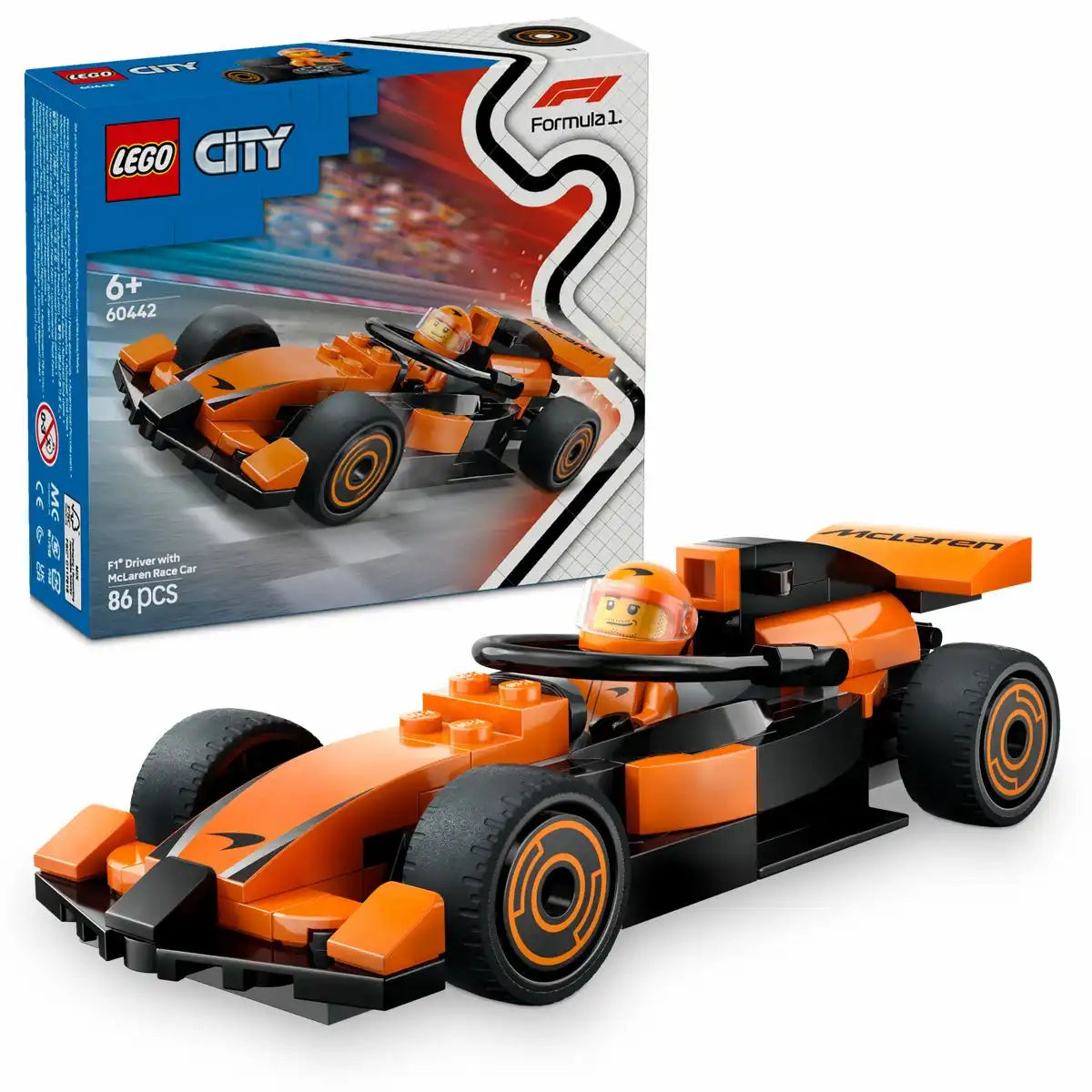 LEGO CITY F1 Rennfahrer mit McLaren Rennauto