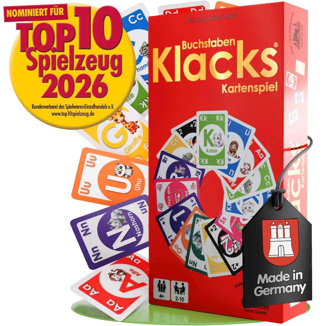 Kartenspiel Buchstaben Klacks – Das ABC-Mau-Mau mit Buchstaben & Tieren