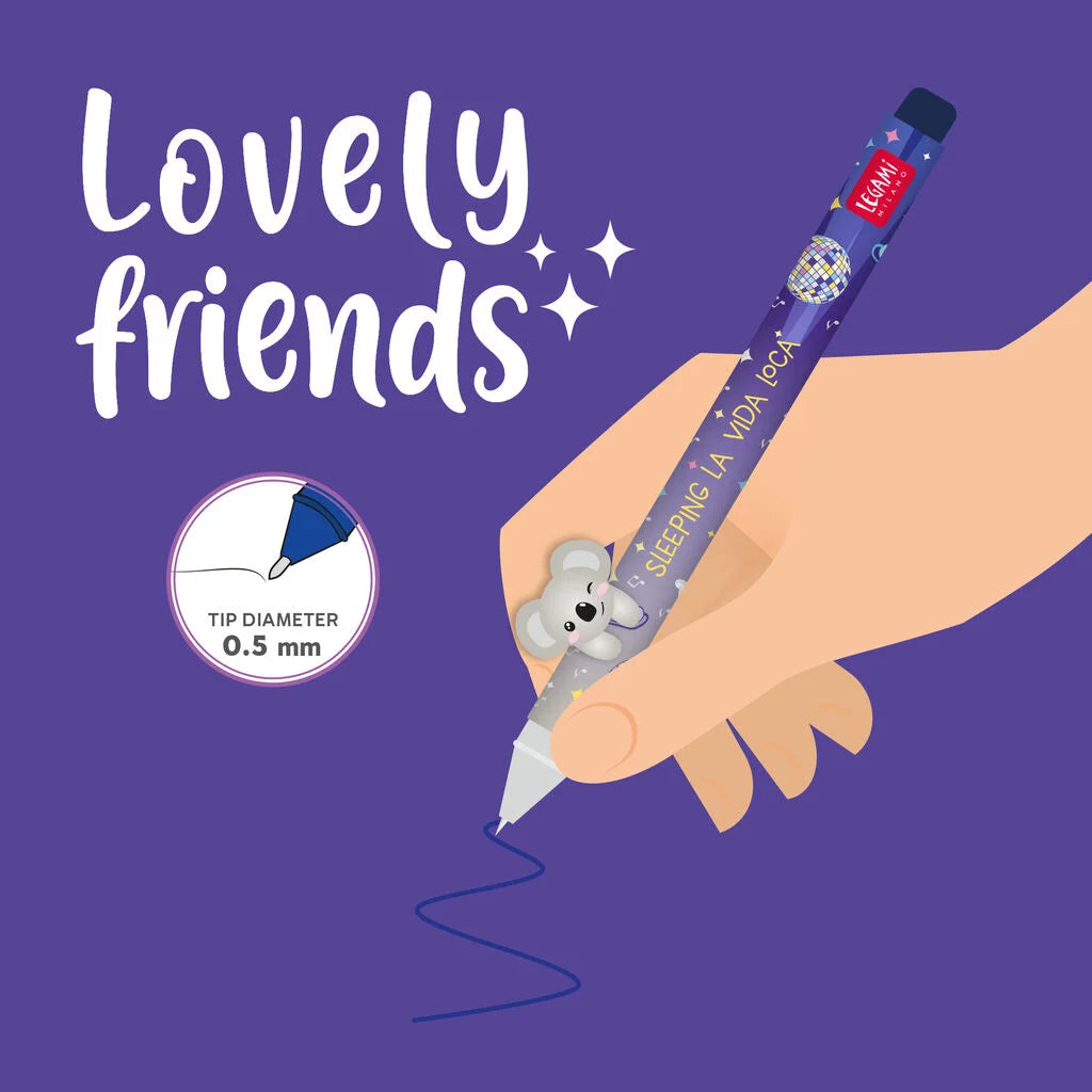Legami Gelstift mit Deko-Tierchen Koala „Sleeping la Vida Loca“ - Lovely Friends